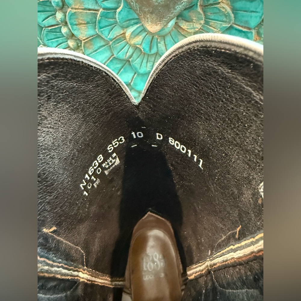 Lucchese men’s lizard wingtip studded boot size 10 - Picture 8 of 15